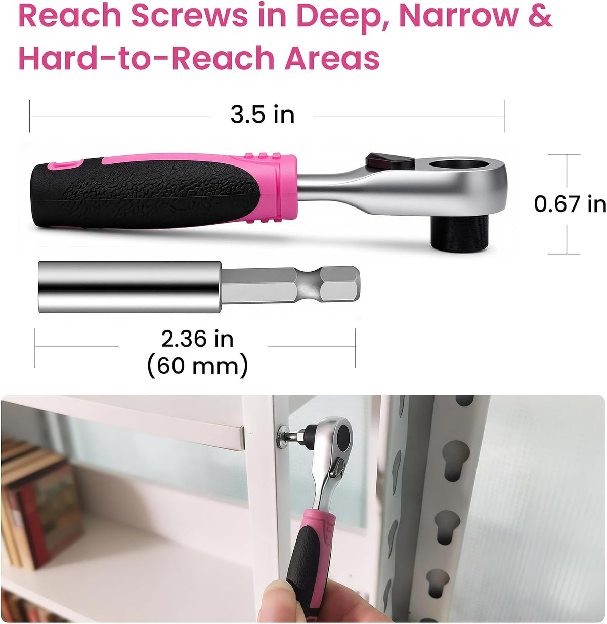 Mini Ratchet Screwdriver Set for Bike Repairs Pink 42pcs Tool Kit for Women