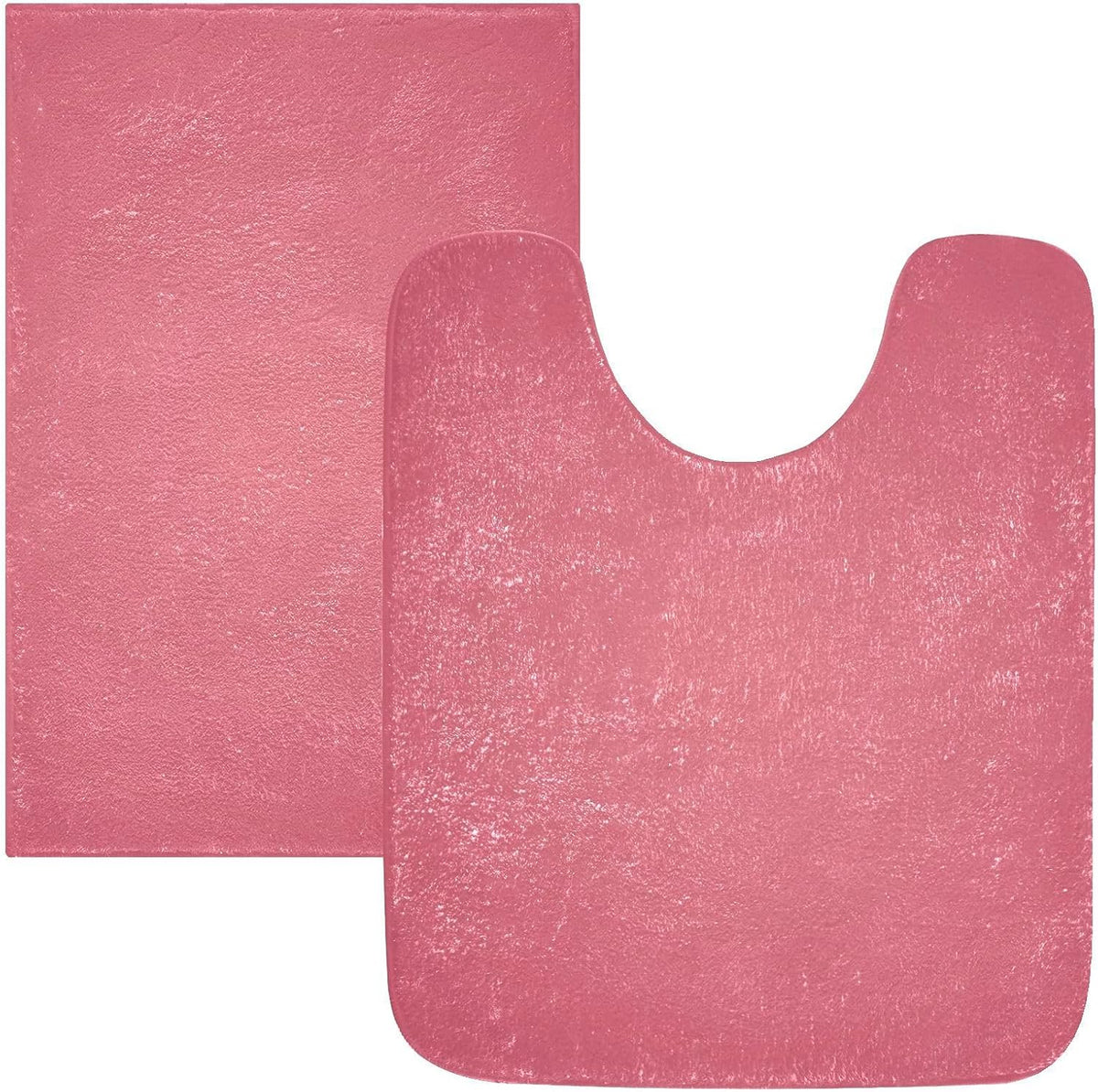 Plain Pink Solid Color Bathroom Rugs, Non Slip Dry Quickly Bath Mat, Absorbent Soft Bath Rugs for Bathroom, Toilet and Shower Floor