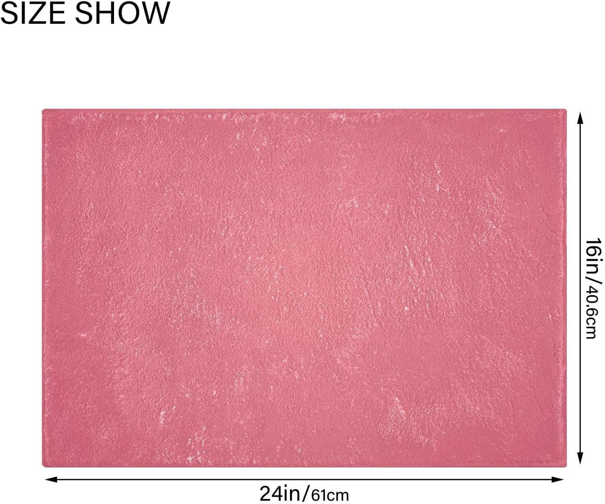Plain Pink Solid Color Bathroom Rugs, Non Slip Dry Quickly Bath Mat, Absorbent Soft Bath Rugs for Bathroom, Toilet and Shower Floor