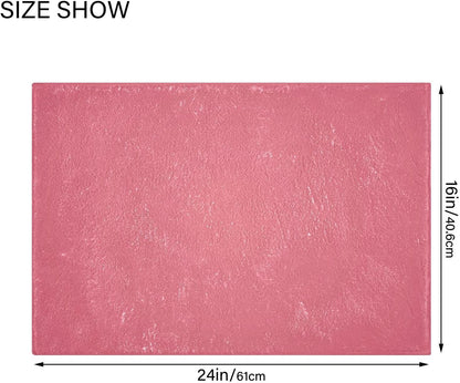 Plain Pink Solid Color Bathroom Rugs, Non Slip Dry Quickly Bath Mat, Absorbent Soft Bath Rugs for Bathroom, Toilet and Shower Floor