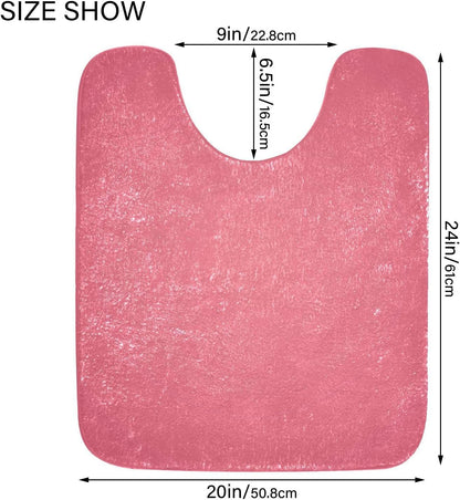 Plain Pink Solid Color Bathroom Rugs, Non Slip Dry Quickly Bath Mat, Absorbent Soft Bath Rugs for Bathroom, Toilet and Shower Floor