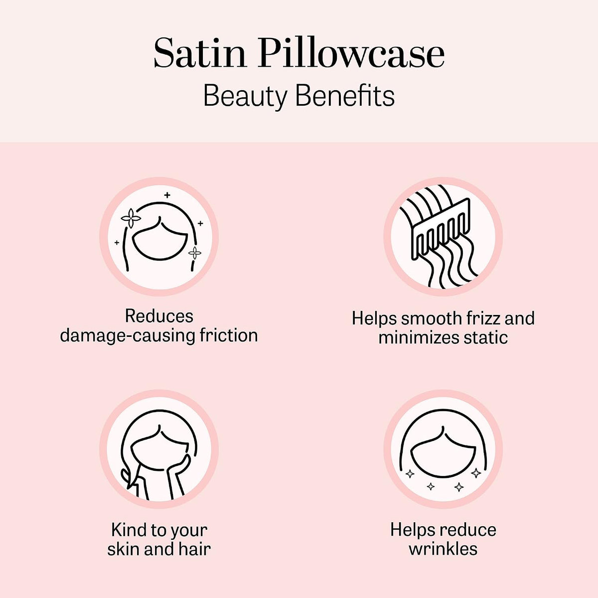 Essentials Satin Sheets Full Size Bed Set, 6 Piece, Blush
