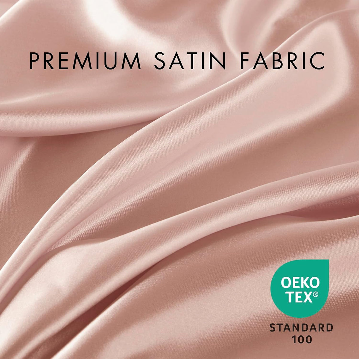 Essentials Satin Sheets Full Size Bed Set, 6 Piece, Blush