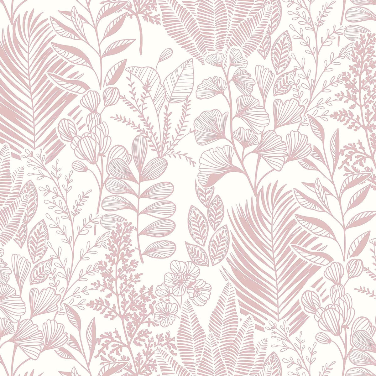 17.3''x197'' Peel and Stick Wallpaper Pink Leaf Floral Wall Paper Self Adhesive Removable Waterproof Contact Paper for Bedroom Bathroom Living Room Decor