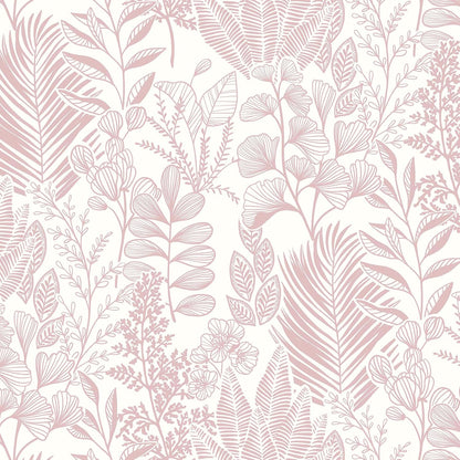 17.3''x197'' Peel and Stick Wallpaper Pink Leaf Floral Wall Paper Self Adhesive Removable Waterproof Contact Paper for Bedroom Bathroom Living Room Decor