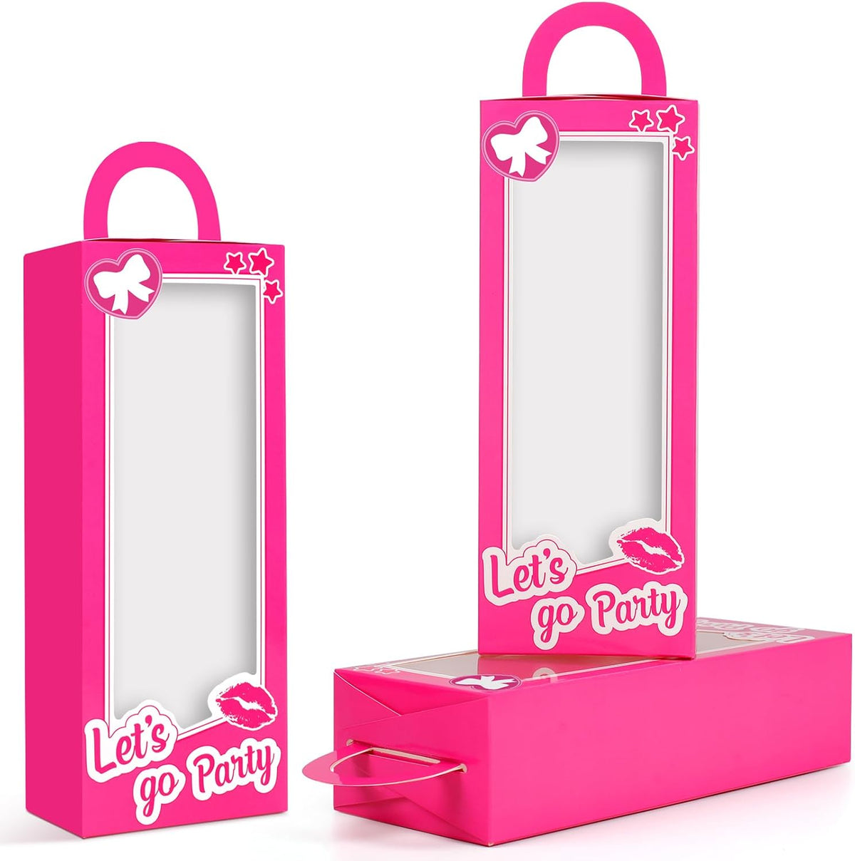 CrazyJan 12PCS Pink Girls Party Favor Boxes Pink Doll Gift Boxes Hot Pink Bachelorette Birthday Party Decoration Candy Favors Boxes for Girls Birthday Party Cowgirl Birthday Bridal Shower Supplies