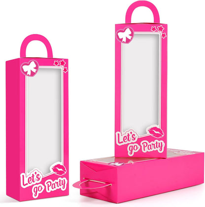 CrazyJan 12PCS Pink Girls Party Favor Boxes Pink Doll Gift Boxes Hot Pink Bachelorette Birthday Party Decoration Candy Favors Boxes for Girls Birthday Party Cowgirl Birthday Bridal Shower Supplies