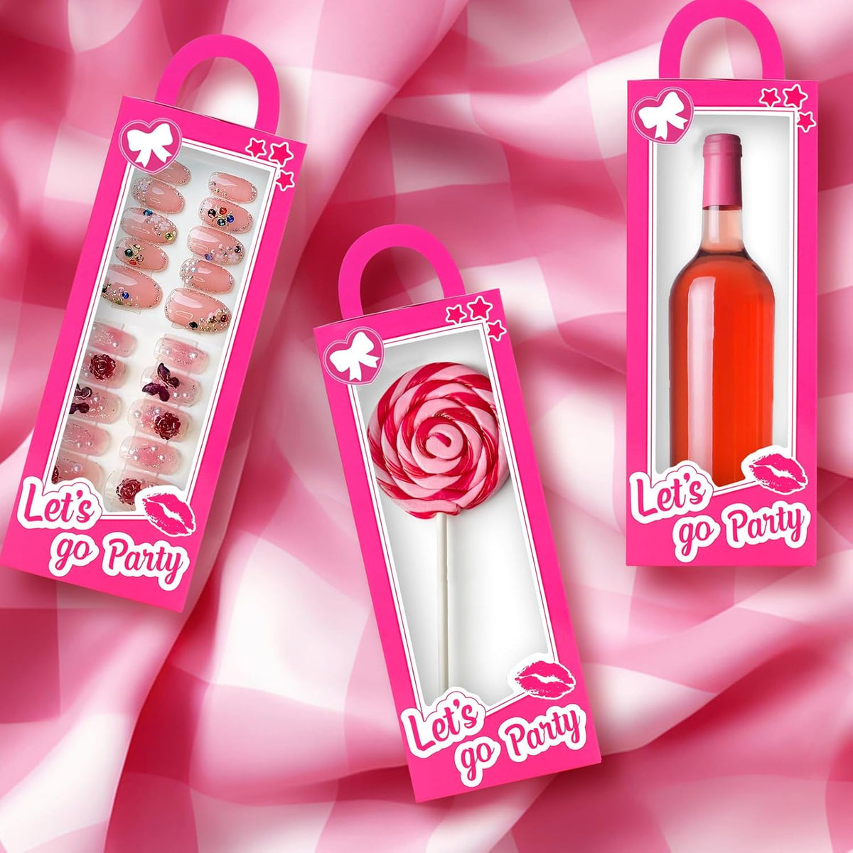 CrazyJan 12PCS Pink Girls Party Favor Boxes Pink Doll Gift Boxes Hot Pink Bachelorette Birthday Party Decoration Candy Favors Boxes for Girls Birthday Party Cowgirl Birthday Bridal Shower Supplies