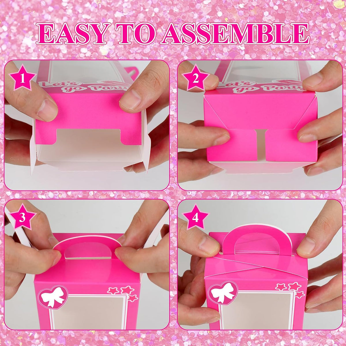 CrazyJan 12PCS Pink Girls Party Favor Boxes Pink Doll Gift Boxes Hot Pink Bachelorette Birthday Party Decoration Candy Favors Boxes for Girls Birthday Party Cowgirl Birthday Bridal Shower Supplies