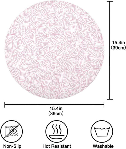 Abstract Peach Pattern Round placemats Outdoor Reversible Quilted placemat Moroccan placemats for Dining Table placemats Waterproof Round placemats Set of 6 Natural 15.4x15.4in