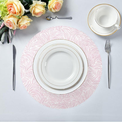 Abstract Peach Pattern Round placemats Outdoor Reversible Quilted placemat Moroccan placemats for Dining Table placemats Waterproof Round placemats Set of 6 Natural 15.4x15.4in