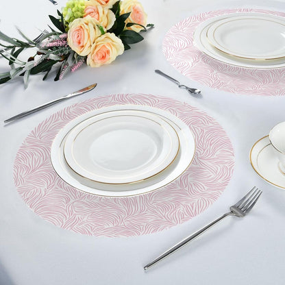 Abstract Peach Pattern Round placemats Outdoor Reversible Quilted placemat Moroccan placemats for Dining Table placemats Waterproof Round placemats Set of 6 Natural 15.4x15.4in