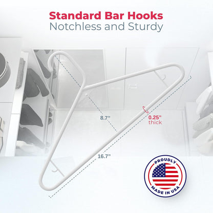 Plastic Hangers 30 Pack – Made in The USA – 6lb Capacity Standard Clothes Hangers with Strap Hooks for Dresses, Lingerie, Shirts, Pants, and Jackets – Pink