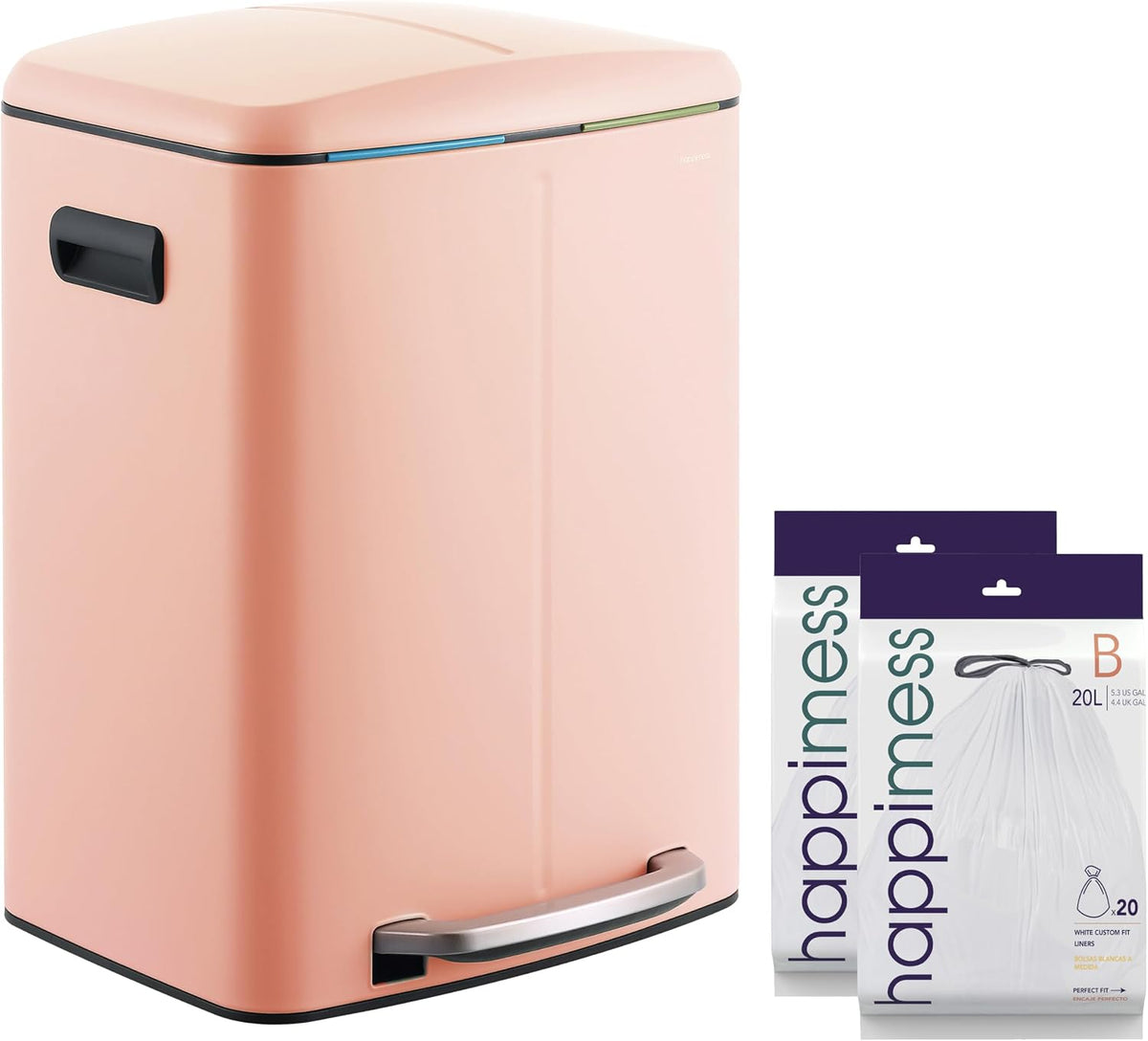 Marco 10.6 Gal Double Bucket Step Trash Can, Flamingo Pink