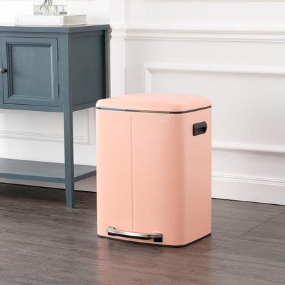 Marco 10.6 Gal Double Bucket Step Trash Can, Flamingo Pink