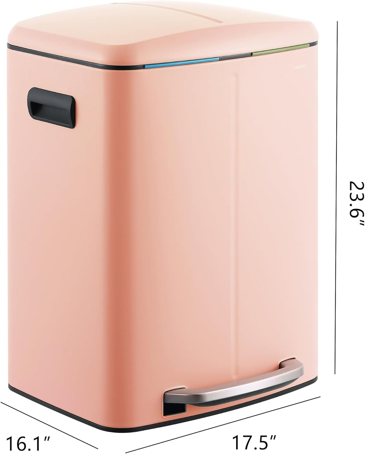 Marco 10.6 Gal Double Bucket Step Trash Can, Flamingo Pink