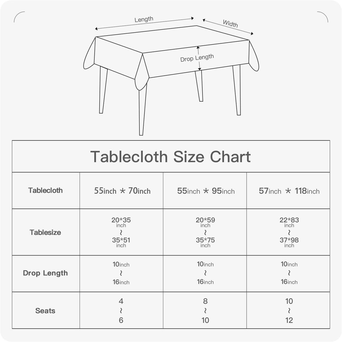 Rectangle Table Cloth Waterproof White 95"x55"
