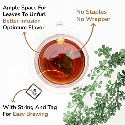 Peach Black Tea (25 Pyramid Bags) | Premium Black Tea with Peach | Floral & Refreshing | Iced or Hot | Caffeinated And Sugar-Free