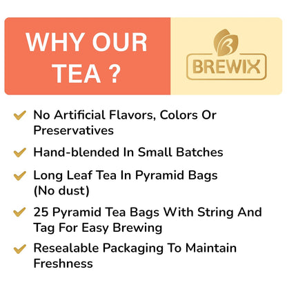 Peach Black Tea (25 Pyramid Bags) | Premium Black Tea with Peach | Floral & Refreshing | Iced or Hot | Caffeinated And Sugar-Free