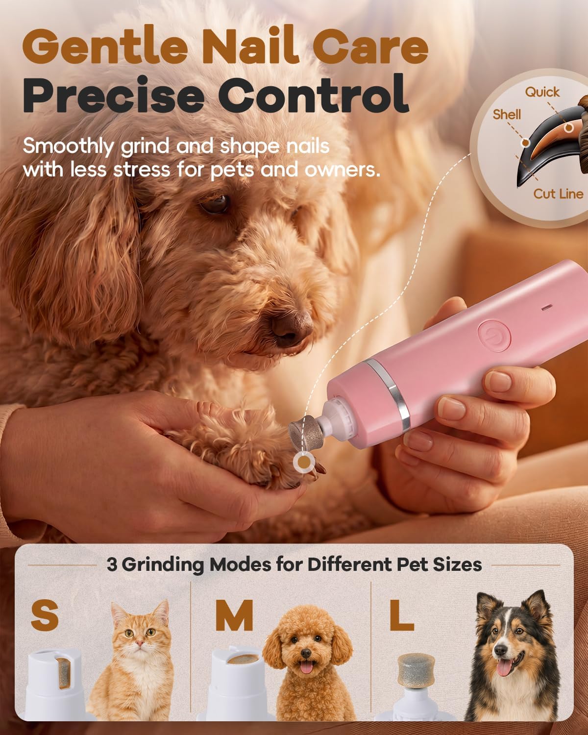 Veeconn 4 in 1 Dog Clippers Grooming Kit with Paw Hair Trimmer for Cat Pet