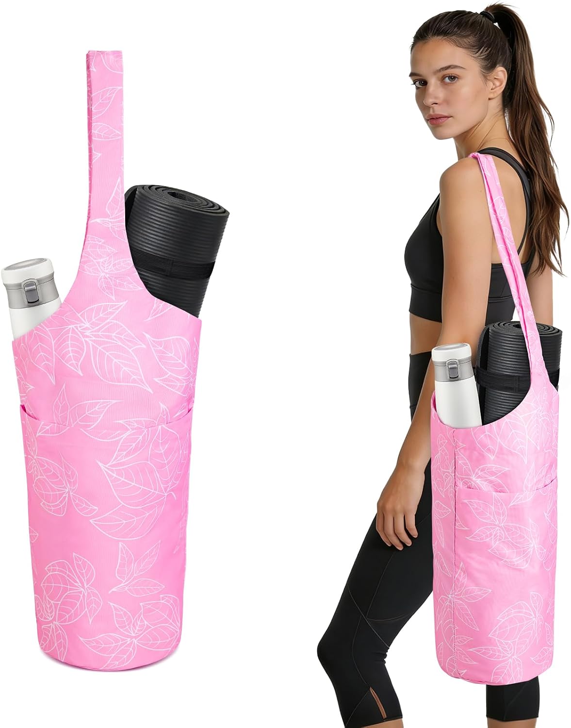 IwIeIaIrI Yoga Mat Bag for Women with Mat Carrier Large Size Pocket