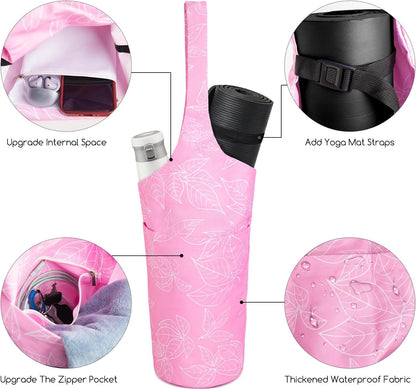 IwIeIaIrI Yoga Mat Bag for Women with Mat Carrier Large Size Pocket