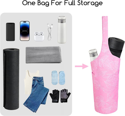IwIeIaIrI Yoga Mat Bag for Women with Mat Carrier Large Size Pocket
