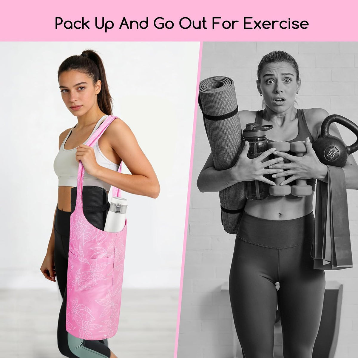 IwIeIaIrI Yoga Mat Bag for Women with Mat Carrier Large Size Pocket