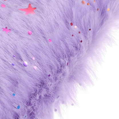 Plush Sleep Eye Masks 4pcs Lightproof Sleeping Masks for Travel Home Office Comfortable Soft Faux Fur Eye Covers with Star Pattern Gray Pink Pearl White Purple