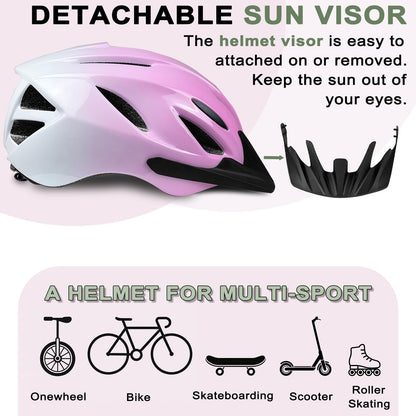 Adult Bike Helmet Men Women - Safety Certified Bicycle Helmet