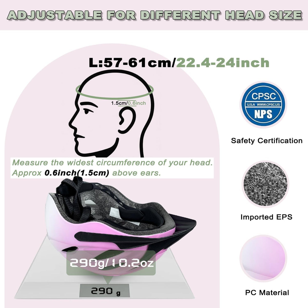 Adult Bike Helmet Men Women - Safety Certified Bicycle Helmet