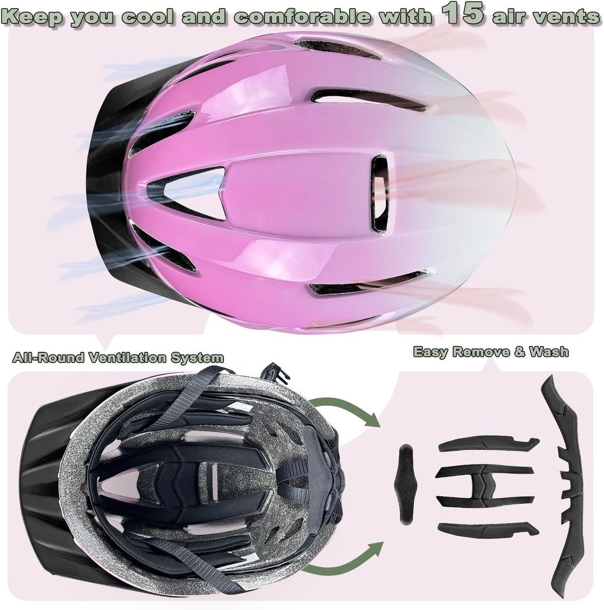 Adult Bike Helmet Men Women - Safety Certified Bicycle Helmet