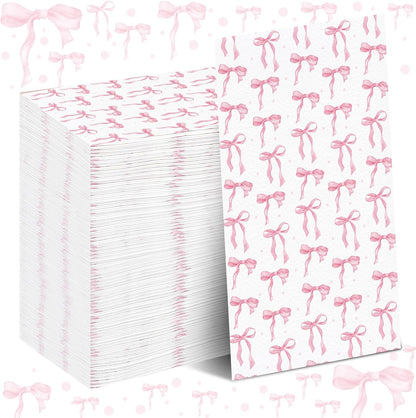 100 Pack Pink Coquette Bow Napkins Disposable Folded Paper Towel Bow Party Supplies for Birthday Bridal Shower Bachelorette Bathroom wedding Engagement Decoration