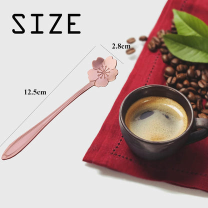 16 Pieces Flower Spoon Coffee Teaspoon Set, Stainless Steel Coffee Tea Spoons Dessert Scoop for Stirring Drink Mixing Milkshake Jam