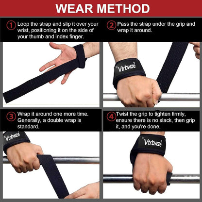 Gym Lifting Straps for Weightlifting & Deadlift - Non-Slip Silicone Grip, Padded Wrist Support for Bodybuilding, Workout & Strength Training, Unisex Design for Men & Women