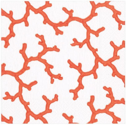 Caspari Coral Sea Paper Luncheon Napkins, 20 Per Package (14560L)