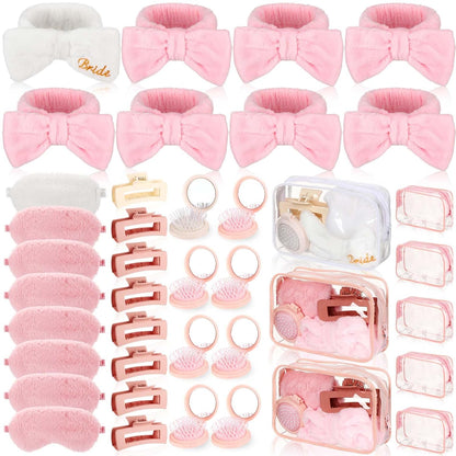 40 Pcs Sleepover Party Supplies for Girl Women, white, Pink