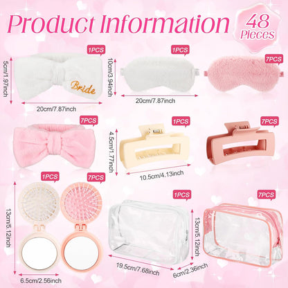 40 Pcs Sleepover Party Supplies for Girl Women, white, Pink