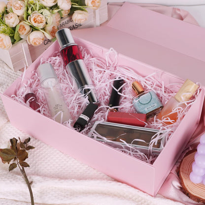 LFBOX Pink Gift Box with Magnetic Lids 13.8x8.3x4.4 in, Large Present Box for Bridesmaid Proposal Wedding Mother's Day 1 Pack