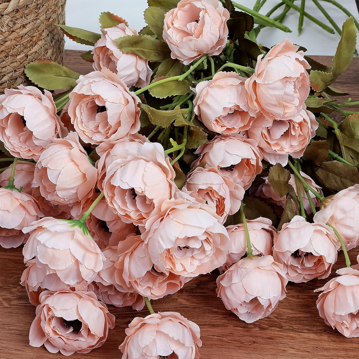 8 Pcs Faux Peony Branches -28'' Artificial Peonies Stems