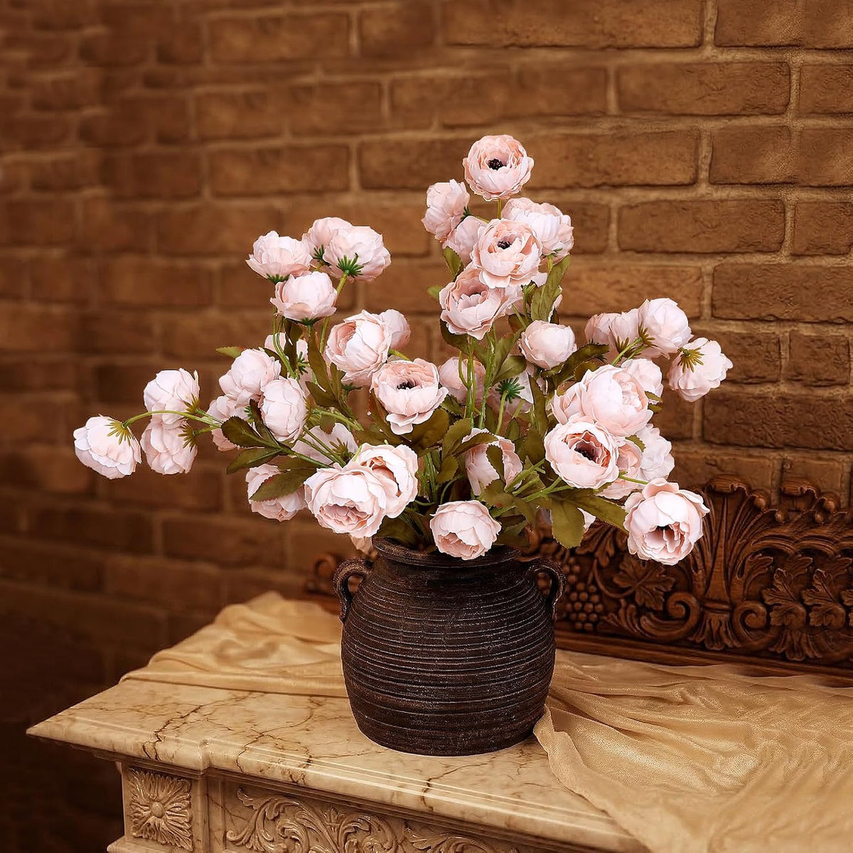 8 Pcs Faux Peony Branches -28'' Artificial Peonies Stems