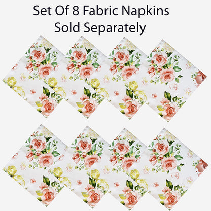 Newbridge Marie Floral Fabric Tablecloth, 52 x 70 Inch Rectangle