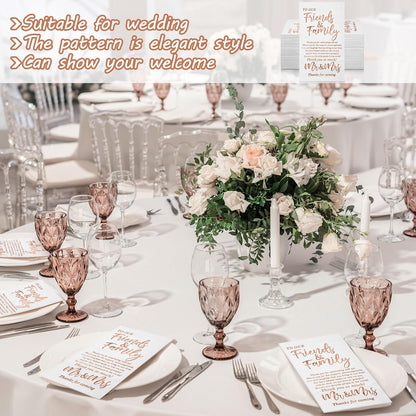 100 Pcs Wedding Napkins Mr & Mrs Dinner Napkins for Reception Disposable Decorative Towels for Wedding Shower Banquet Rehearsal Dinner Decor (Rose Gold)