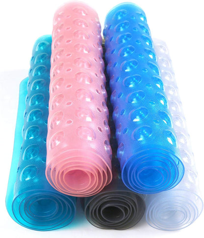Bath Mat Extra Large No Slip Shower & Bathtub Mat with Suction Cups and Drain Holes for Anti-slip Grip, Machine Washable, Extra Large, 40 x 15.5, Pink
