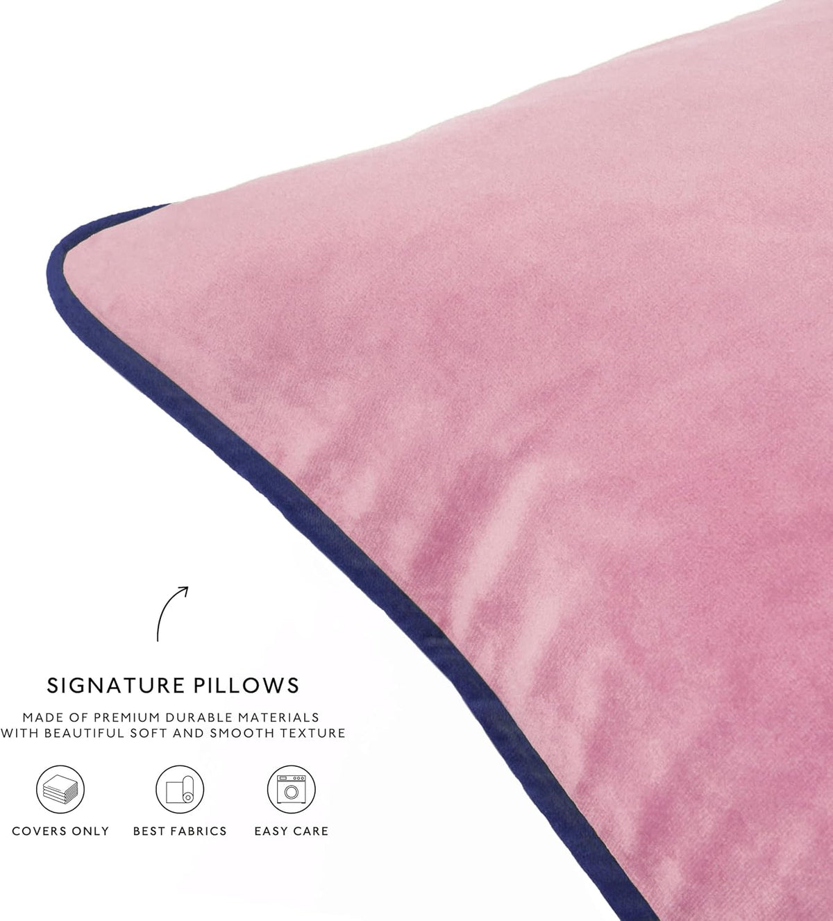 Decorative Throw Pillow Covers Cushion Cases, Set of 2 Soft Velvet Modern Double-Sided Designs, Mix and Match for Home Decor, Pillow Inserts Not Included (18x18 inch, Pink/Blue)