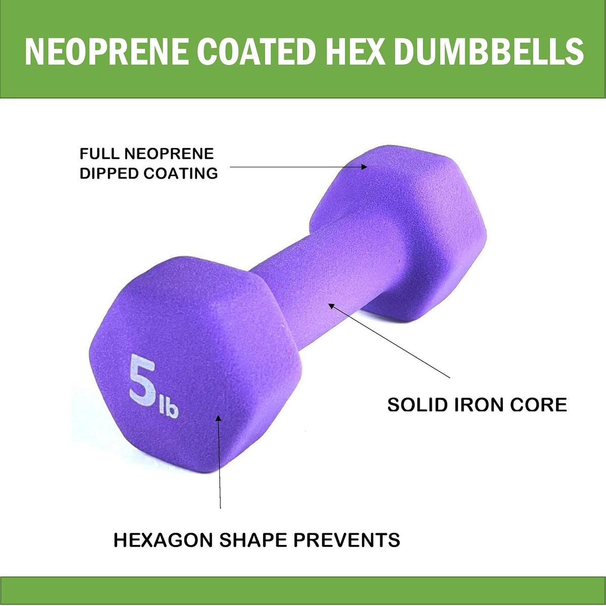 Barbell Neoprene Coated Hex Dumbbell Weights (Hot Pink 3LB, Set of 2)