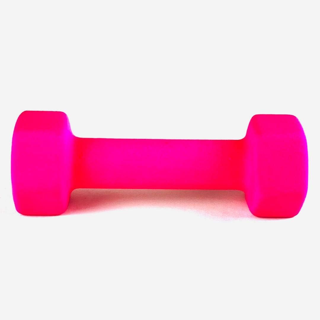 Barbell Neoprene Coated Hex Dumbbell Weights (Hot Pink 3LB, Set of 2)
