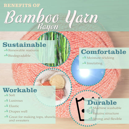 JubileeYarn Baby Soft Bamboo Cotton Yarn - Peach Cobbler - 4 Skeins