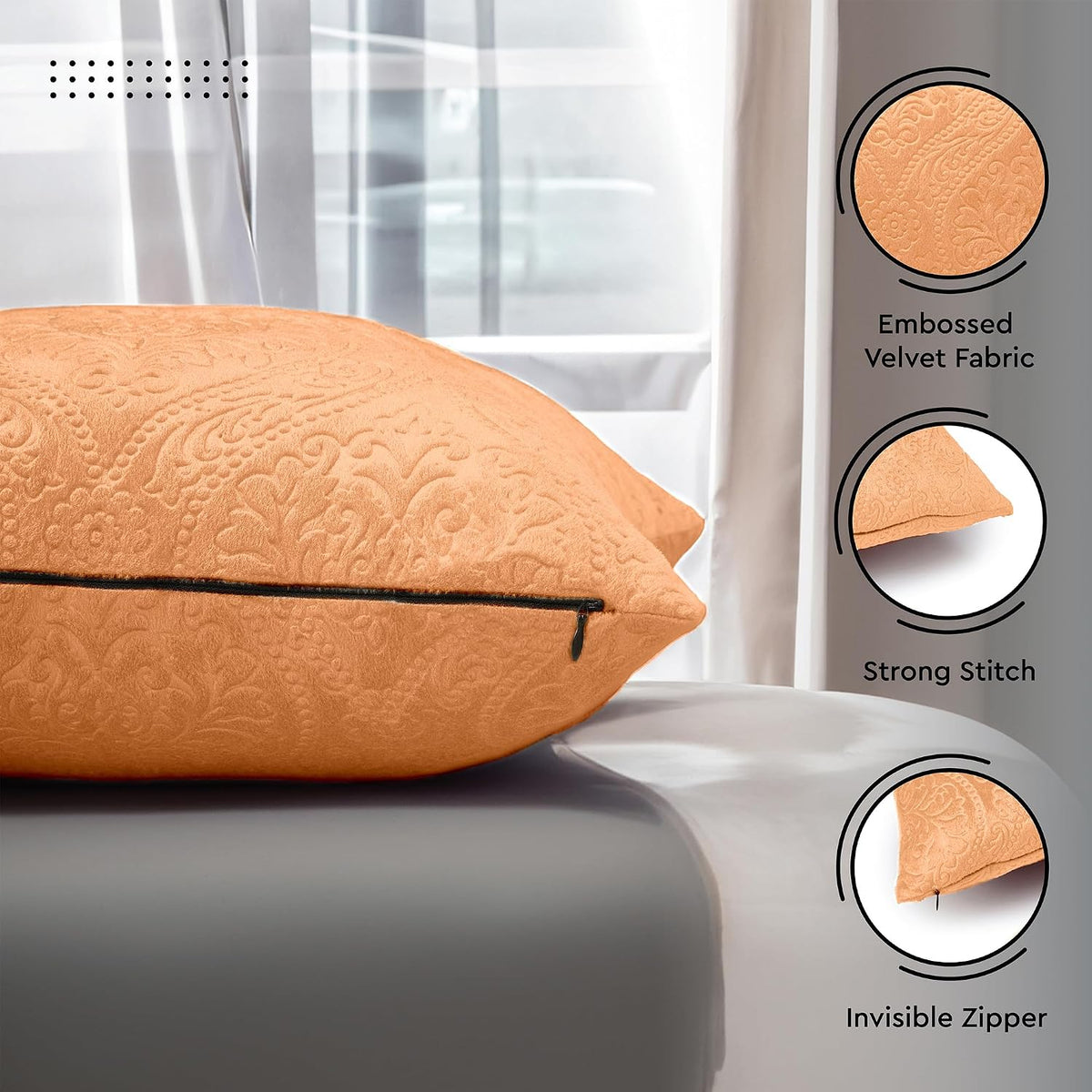 Embossed Velvet Pillow Covers, No Inserts 18"x18"