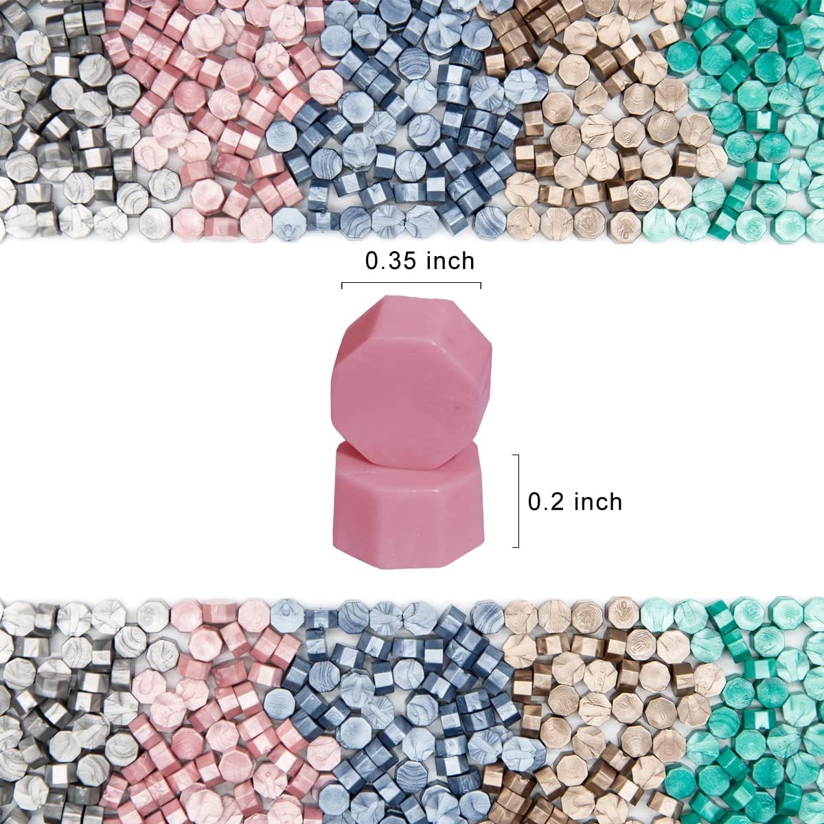 200pcs Pink Sealing Wax Beads Octagon Dusty Rose Wax Seal Beads Bulk for Wedding Invitations Xmas Gift Wrapping Card Envelope Seal